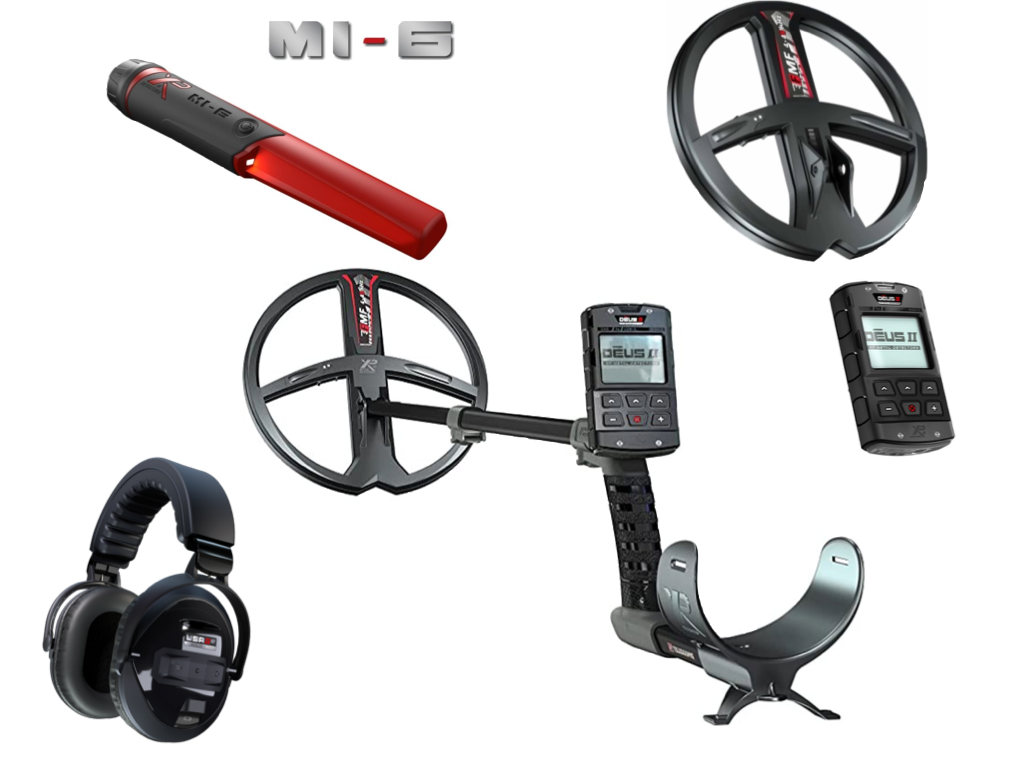 XP DEUS II Metal Detector + Remote + 11" FMF Search Coil + WSAIIXL Headphones + MI-6 Pinpointer