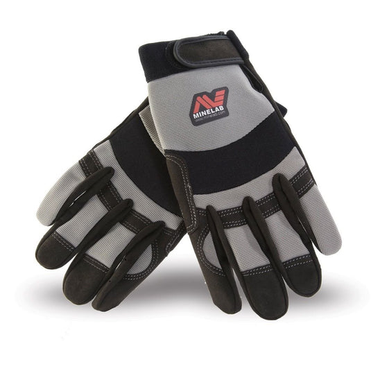 Minelab Digging Gloves Grey and Black Great Grips Protect your hands Universal fit