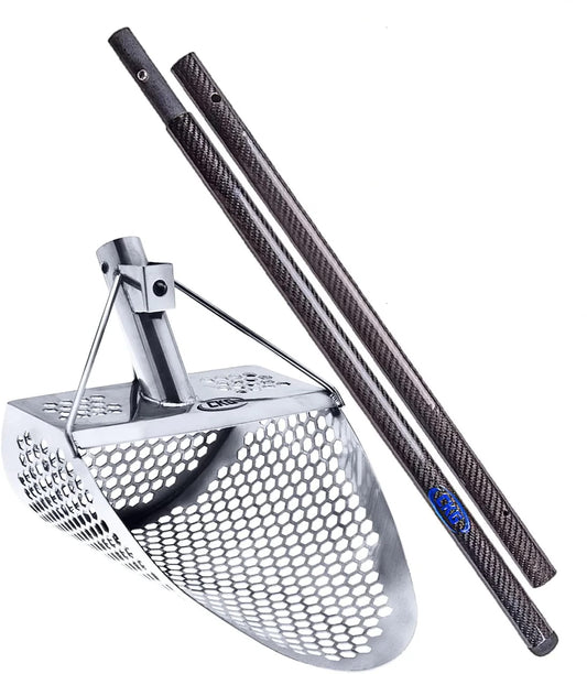 CKG SAND SCOOPS HEX-10 SCOOP WITH CARBON FIBER TRAVEL SAND SCOOP POLE HANDLE FOR METAL DETECTING