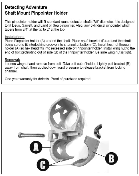 Shaft Mount Pinpointer Holder